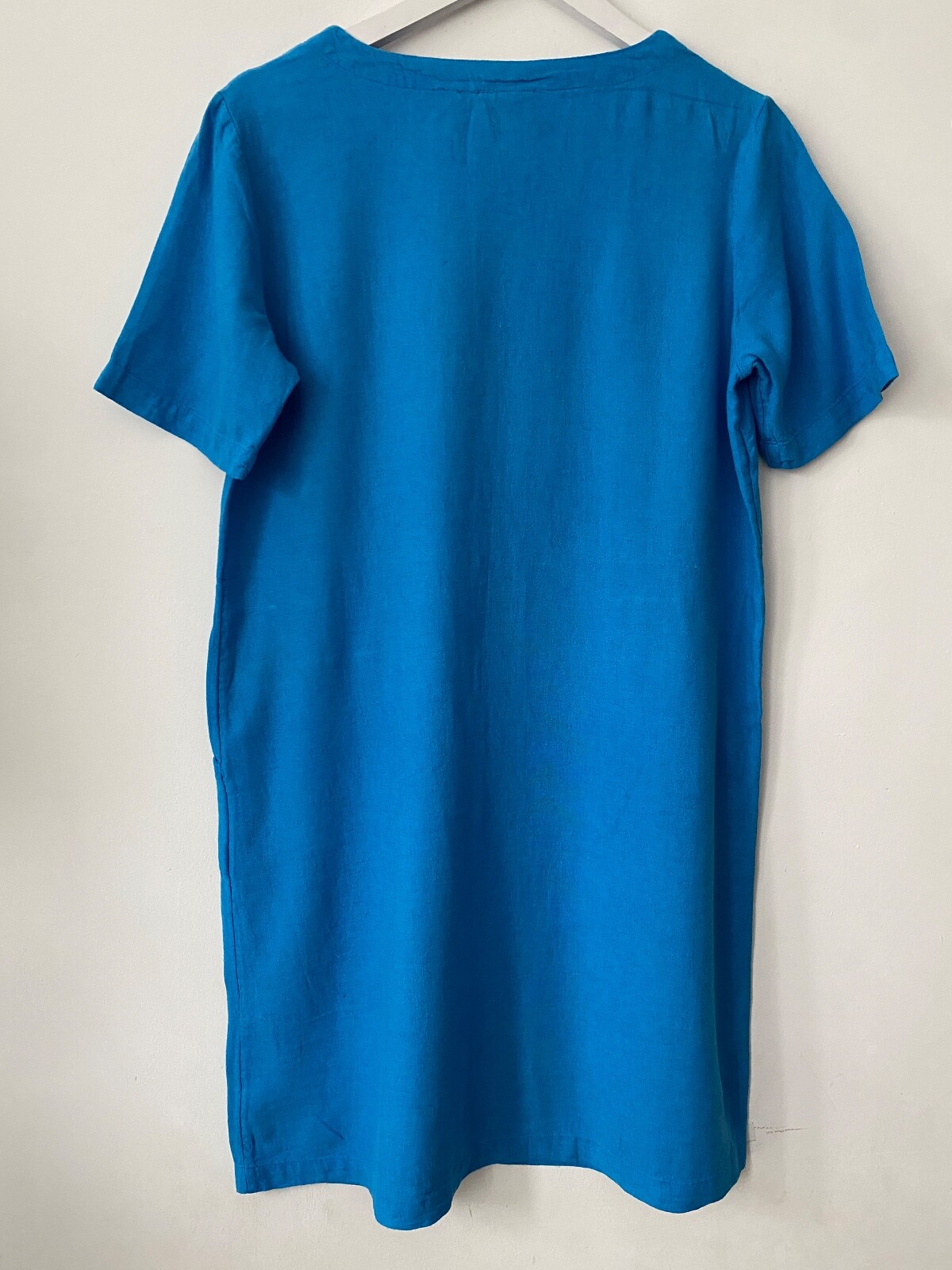 naturals d&co. Linen Blend Tee Dress With Pockets S, M Blue, Beige, Khaki & Turq - Picture 12 of 12