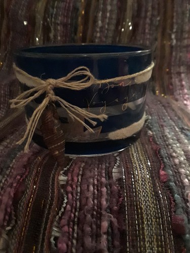 Trio of Beachy Decoed small glass candle holders🐚Treasures of the Sea🐚