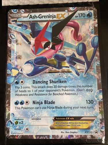 ASH-GRENINJA EX, XY133, HP170, JUMBO CARD, NEAR MINT