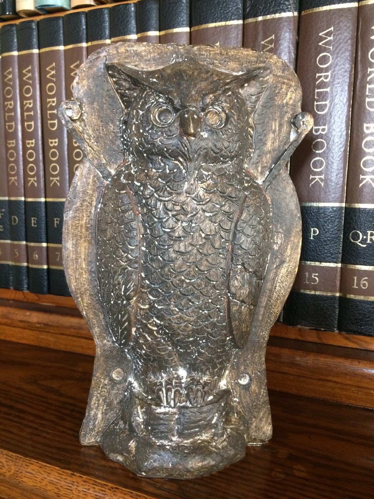 Primitive Tin Style Owl Bronze Resin Chocolate Mold Rustic Halloween Home Decor