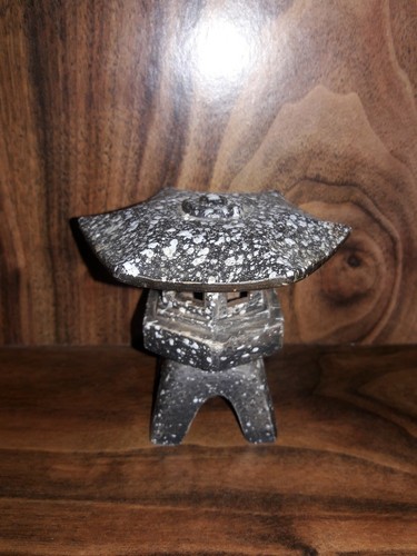 Gray And White Speckled Ceramic Cone Incense Burner From Japan
