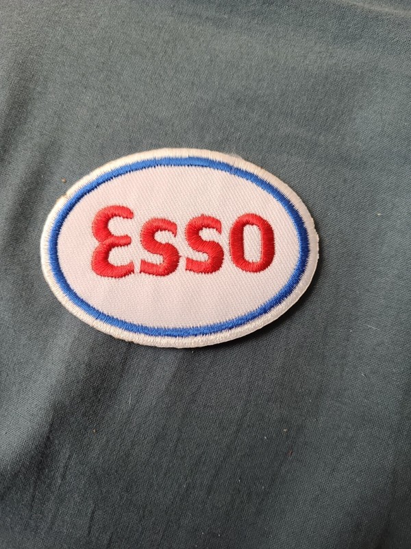 Patch Thermocollant BrodÃ© Esso Essence Ovale L 8cm H 5,5 Cm