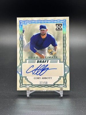 2020 Leaf Ultimate Draft Cory Abbott Auto Blue /50 SSP Cubs Nationals