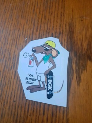 DGK SKATEBOARD CO. DIRTY GHETTO KIDS THE VATO RAT LOGO SKATEBOARD STICKER