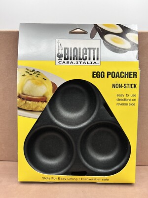 New Bialetti Casa Italia Egg Poacher Non-Stick 3 Slots