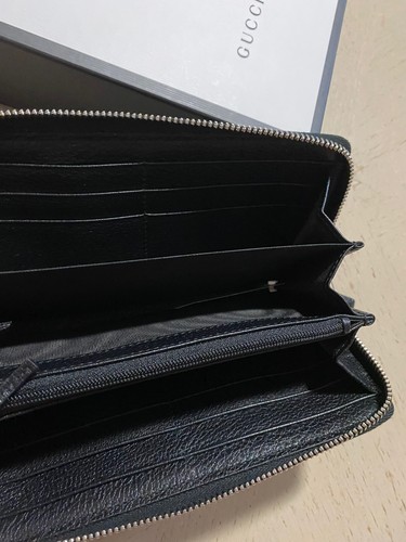 Pre-owned Gucci $870  Large Wallet  Monogram Black 408831 Italy