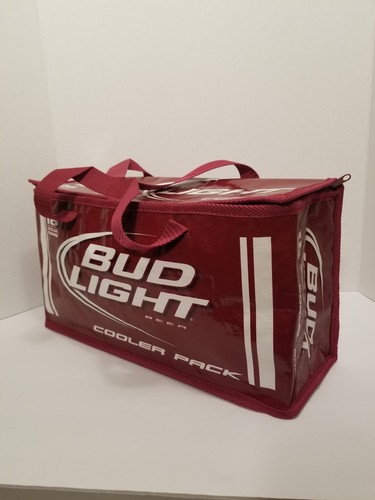 Bud Light Soft Sided Cooler 18 Pack Zip Up IU Indiana Hoosiers Crimson & Cream