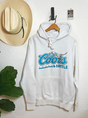 Coors Beer And Cattle White Uni Sex Adult Winter Pullover Hoodie New