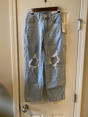 Universal Thread Women's Size 0 High-Rise Vintage Straight Cropped Jeans B190