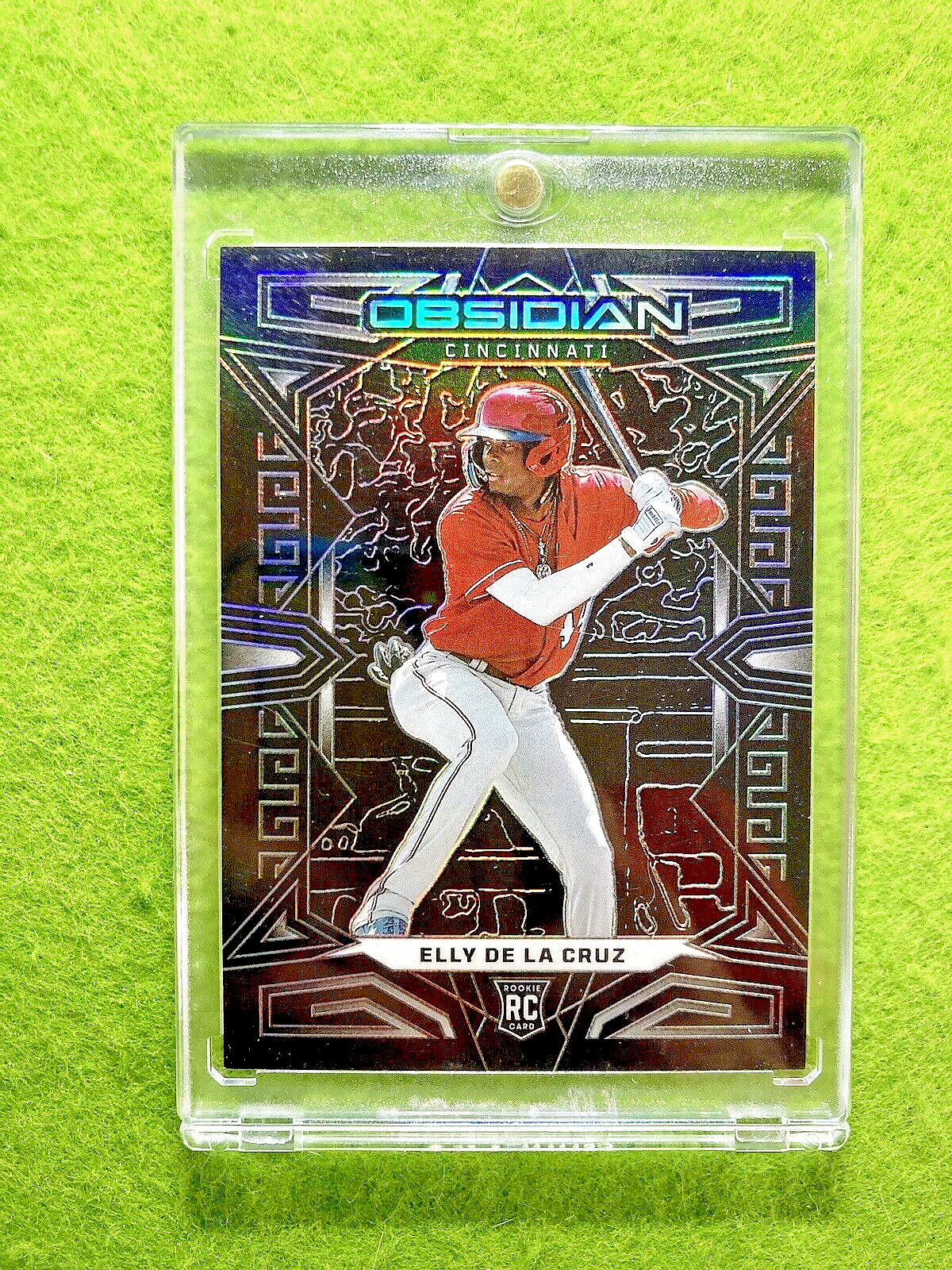 Elly De La Cruz REFRACTOR ROOKIE CARD Obsidian SILVER PRIZM Elly De La Cruz REFRACTOR ROOKIE CARD Obsidian SILVER PRIZM