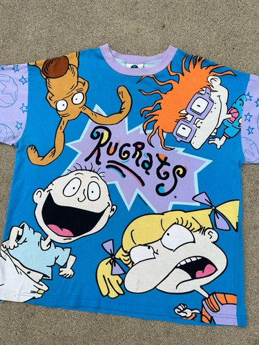 Vintage 1995 Rugrats All Over Print TV Promo T-Shirt XL