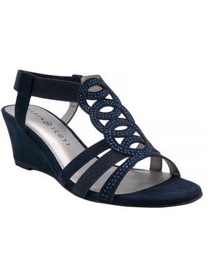 

Женские темно-синие эластичные сандалии Denice на танкетке с ремешком на пятке KAREN SCOTT 6,5 м, Navy, 10009045100