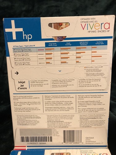 HP PHOTO PAPER 5”X7” Q6566A Inkjet 173 Total Pcs 2 Unopened Boxes 1 With 53 Pcs