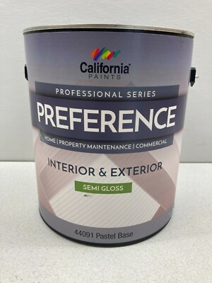 California 44091 Preference Interior Exterior Semi-Gloss Paint Pastel Base 1 Gal