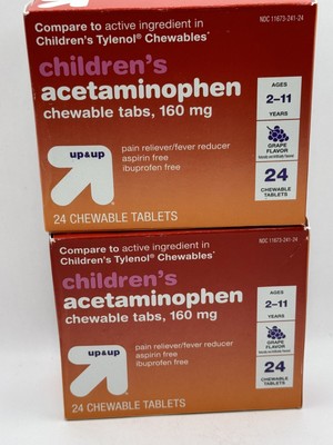 2x up&up Children's Acetaminophen Chewable Tablets Fever Grape Flavor 48 Total