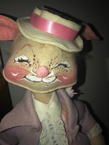 Annalee Easter Bunny Vintage Doll Top Hat Boy Bunny Rabbit Large 20” Tall