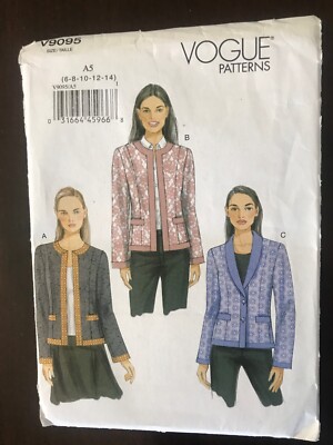 Vogue 9095 Misses' Jacket Sewing Pattern, UNCUT, sizes 6-14