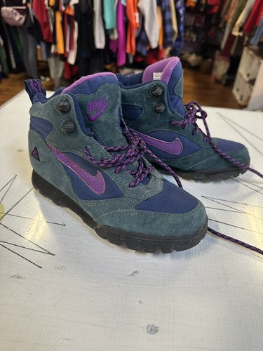 Nike ACG Hiking Boots Size 5.5 90s Teal Purple | eBay