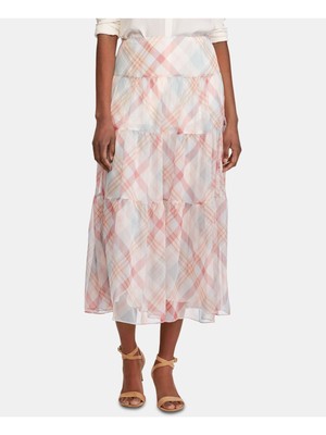 

RALPH LAUREN Женская розовая юбка в клетку чайной длины, Розовый
