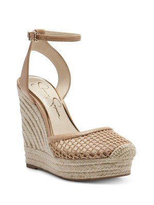 

Женские туфли на танкетке JESSICA SIMPSON Soft Sand Beige с витой решеткой Zestah, Бежевый, JS-ZESTAH