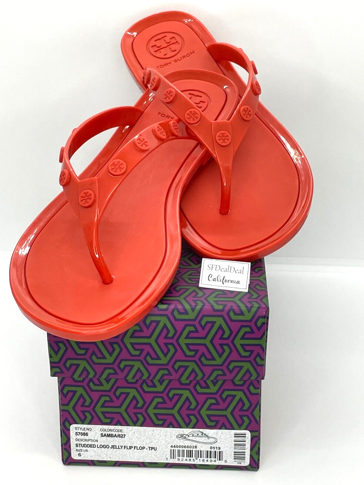 【TORY BURCH】STUDDED JELLY THONG 在庫確認願います 🦋TORY BURCH STUDDED JELLY THONG SANDALS;SEABUBBLE COLOR