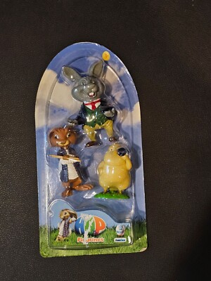 Brand New 3 HOP The Movie Figurines EB Mr Bunny & Carlos Chicken Chick Easter