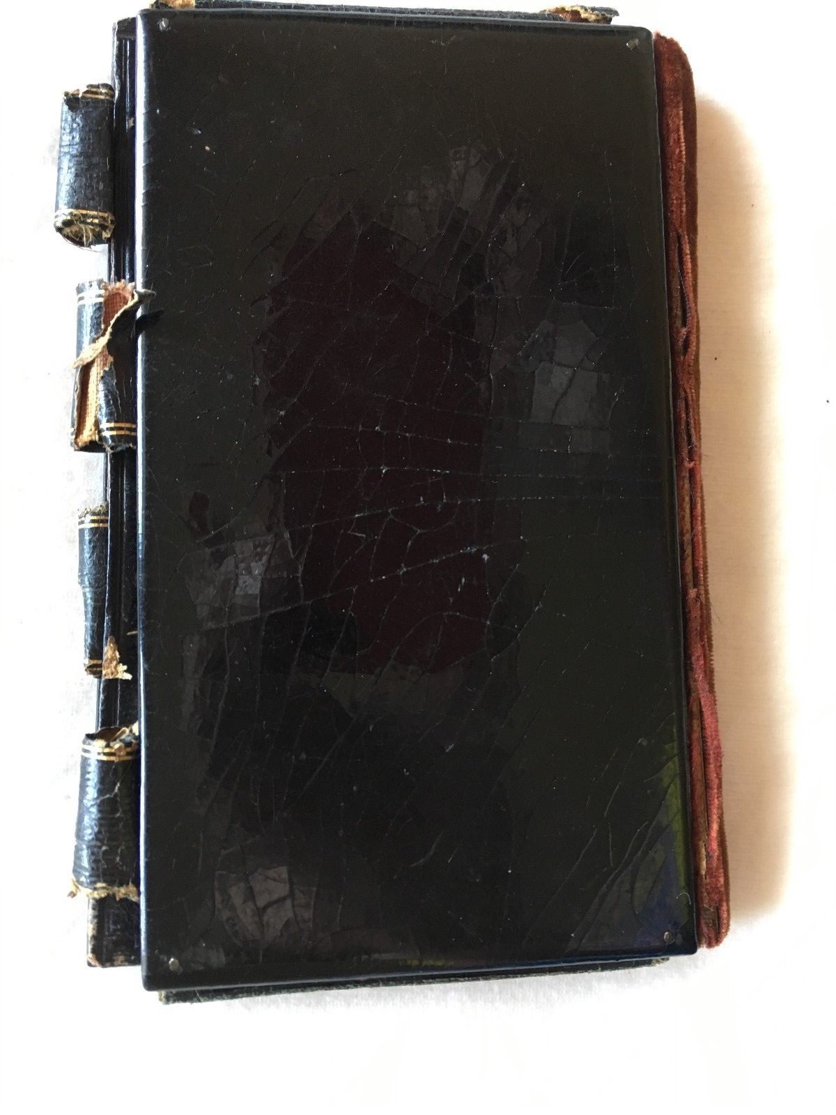 Antique Victorian Leather Sewing Kit  MOP For Restoration