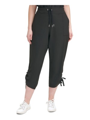 

CALVIN KLEIN PERFORMANCE Женские серые укороченные брюки с завязками по бокам, плюс, Серый, PF1X6445