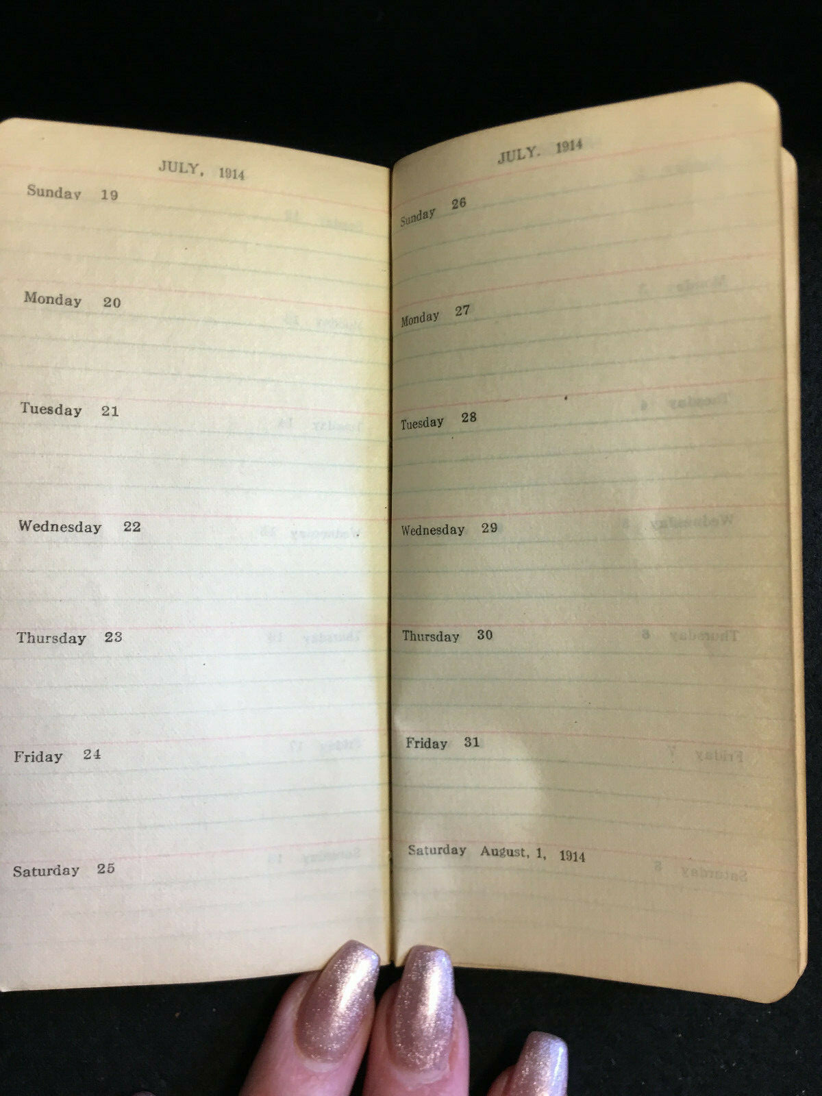 Vtg Westinghouse Electric 1914 Embossed Leather Bound Pocket Diary/Calendar