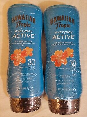 2 PACK Hawaiian Tropic Everyday Active Island Sport Lotion SPF 30 8oz