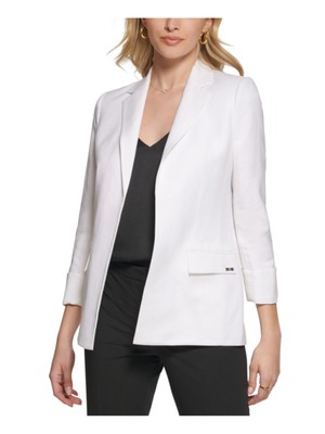 

CALVIN KLEIN Женский белый блейзер с открытыми передними подплечниками Petites, T23JA639