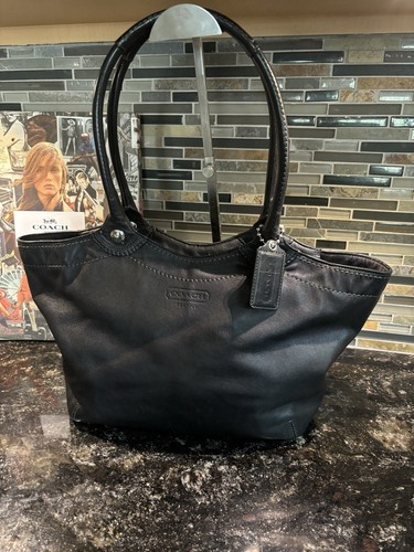 COACH Vintage Bleeker Large Tote Bag Logo embossing Leather