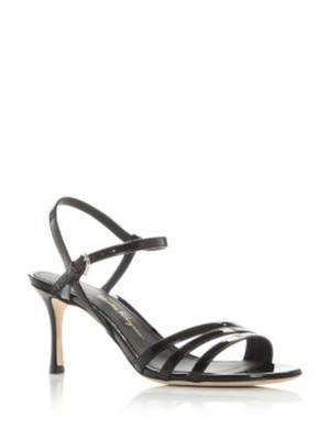 SALVATORE FERRAGAMO/ женские черные босоножки на высоком каблуке-шпильке с круглым носком 10