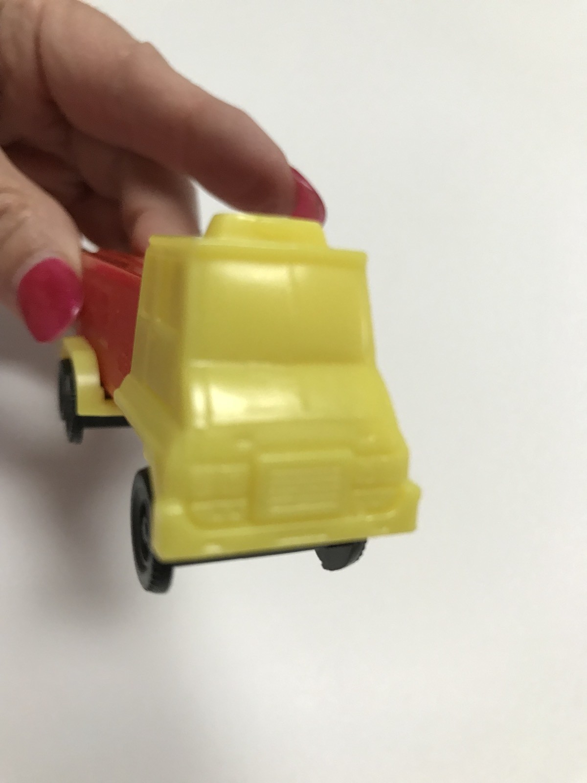 Vintage Truck Pez Dispenser No Feet Slovenia-Red Truck w/ Yellow Cab