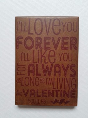 4 Wood Valentine Plaques that can hang on the wall or sit on a trivet