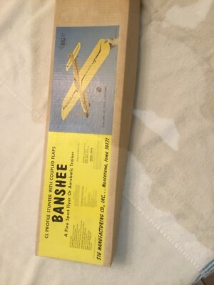 Vintage Sig Banshee Control Line Stunt Balsa Model airplane Kit
