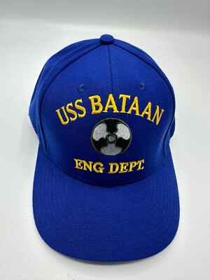The Corps USS Bataan Eng. Dept. Bright Blue Baseball Cap Hat One Size