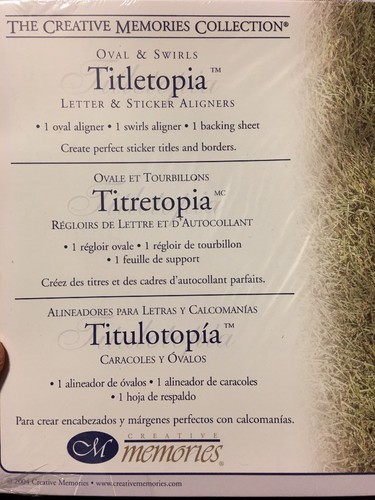 Creative Memories Titletopia Sticker Aligners - Circle & Banners, Oval & Swirls