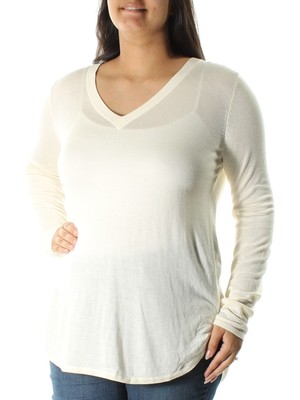 

Женский топ RALPH LAUREN цвета слоновой кости с длинным рукавом и V-образным вырезом, размер, Цвет слоновой кости