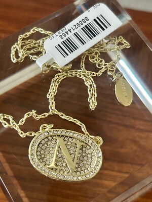 Heidi Daus INITIAL REACTION 18'' Pavé Drop Necklace ''N'' NWT