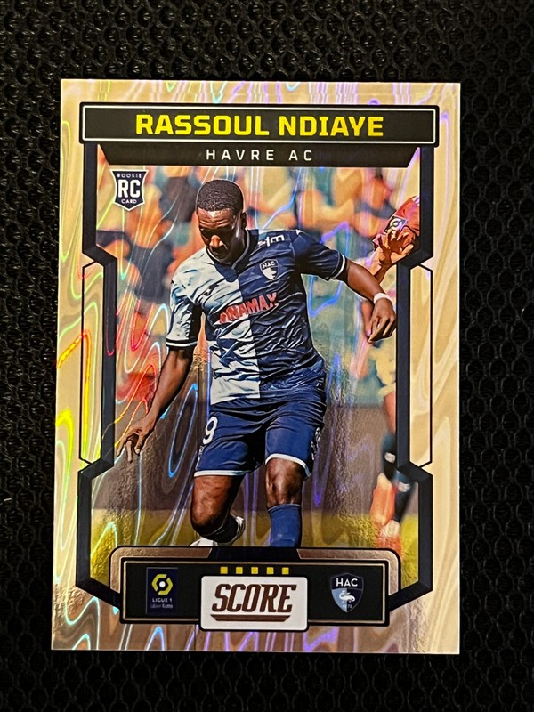 Card Panini Score Ligue 1 2024 Swirl Rassoul Ndiaye Le Havre Rookie  # 52