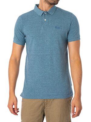 

Мужская классическая рубашка-поло из пике Superdry, синяя, Синий, M1110343A-Z7Z