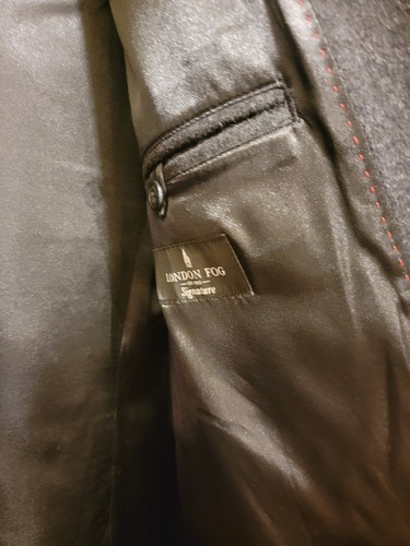 Pre-owned London Fog Signature Men's Wool Blend Coat Dark Charcoal Sz 48r In Gray