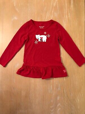 Girls American Girl Top Holiday Long Sleeve Red Size 6