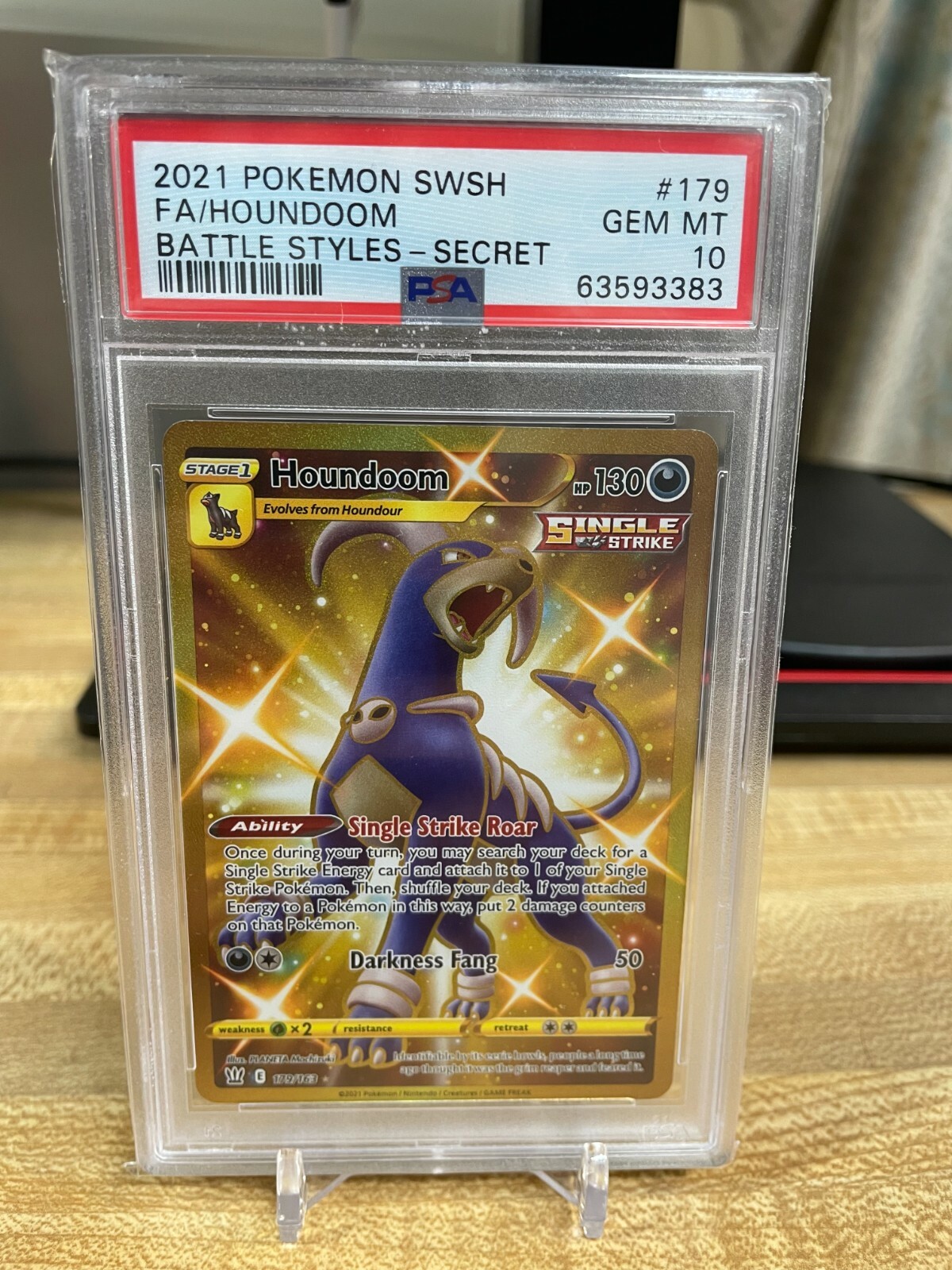 PSA 10 HOUNDOOM 179 GEM MINT POKÉMON BATTLE STYLES GOLD PSA 10 HOUNDOOM 179 GEM MINT POKÉMON BATTLE STYLES GOLD