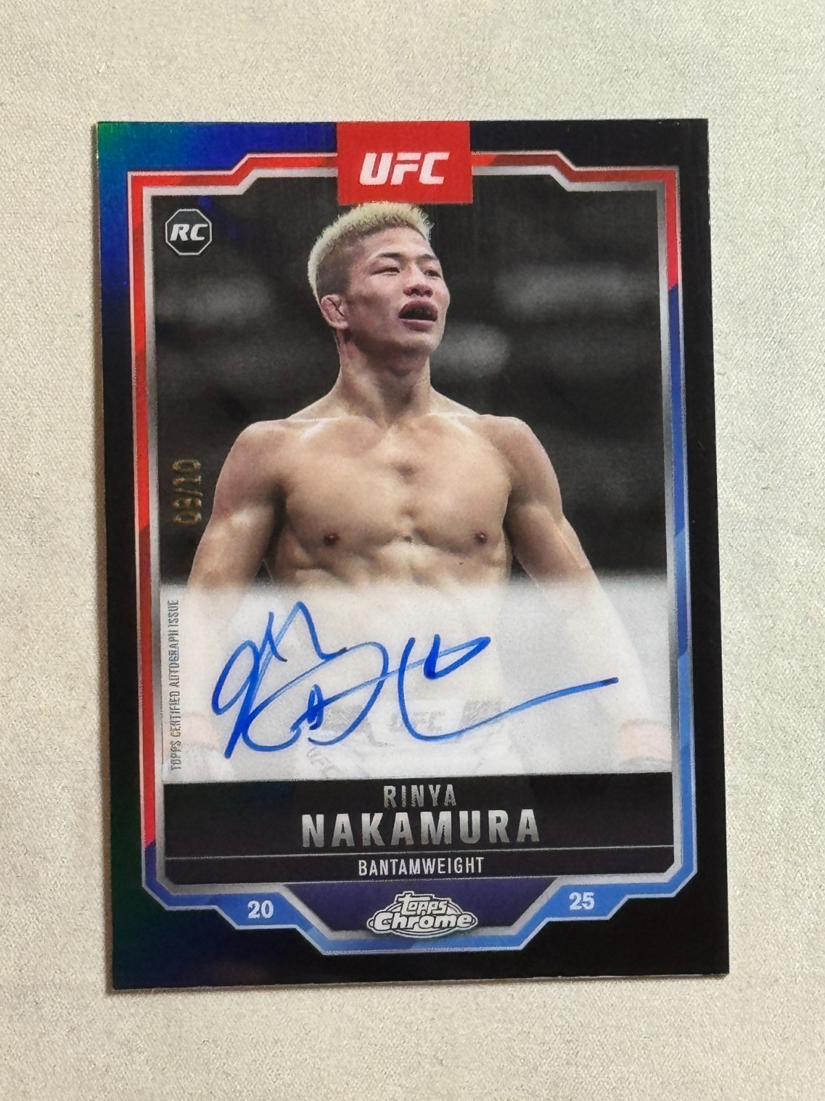 UFC　Optic　ラウル・ロサス　サインカード 2025 Topps Chrome UFC Black Refractor Rinya Nakamura Rookie