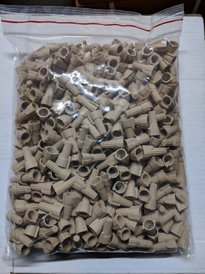 (1000 pc lot) P12 Tan Winged Wing Wire Connectors Twist-On UL Approved