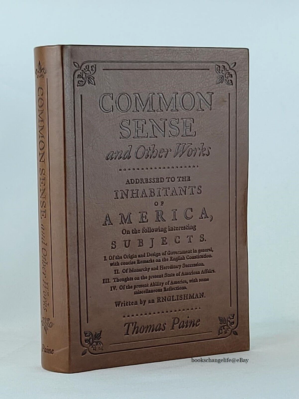 COMMON SENSE, FEDERALIST PAPERS, CONSTITUTION +3 *Set of 6 Leather Book Set NEW*