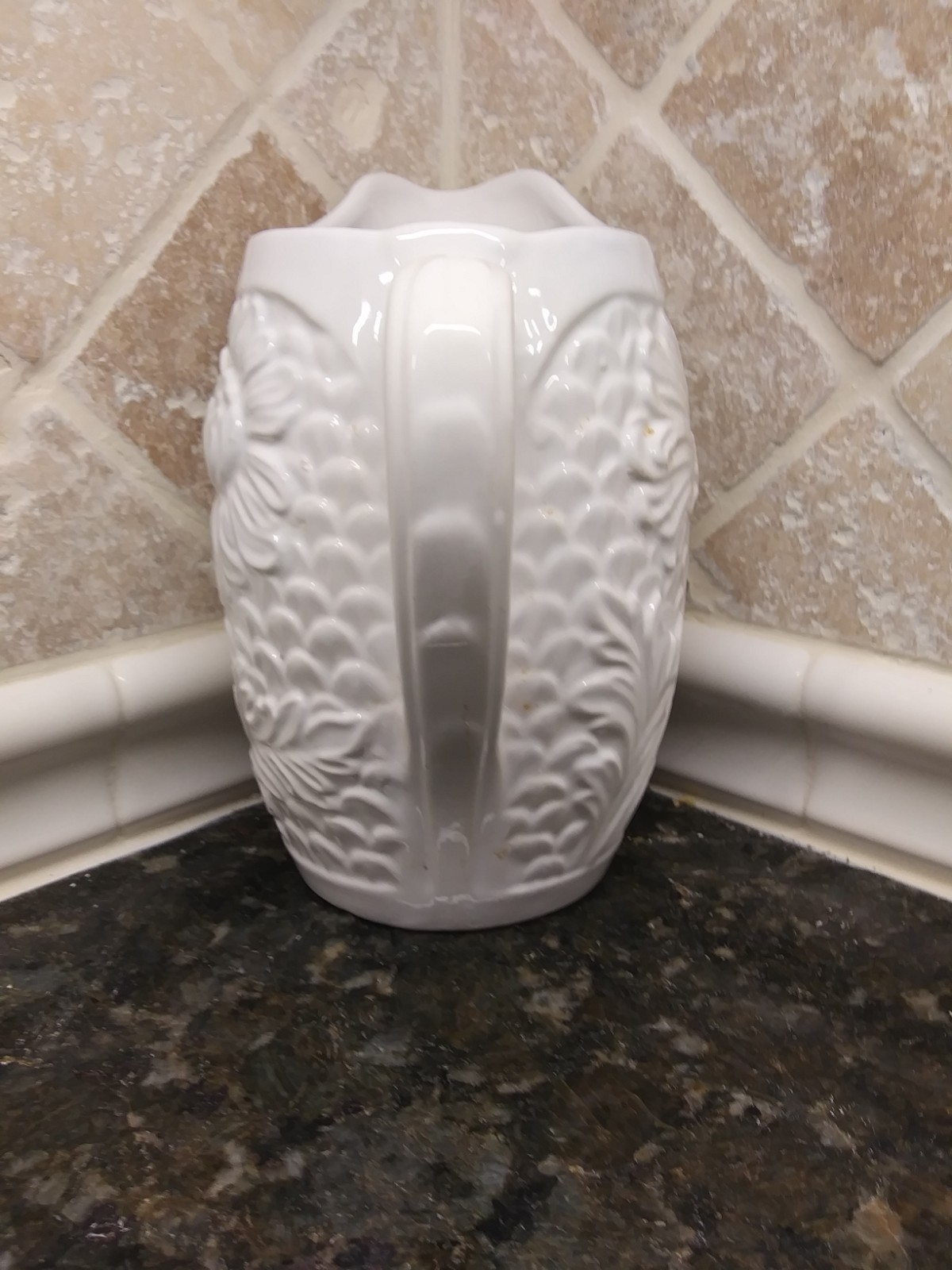 White Ceramic Pitcher Peonies Andrea by Sadek Jay Wilfred 9