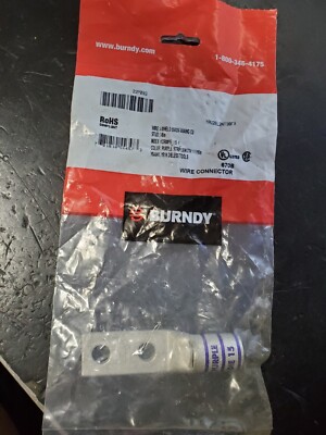 BURNDY YAV28L2NT38FX TwoHoleLugCmprsnConn,STD,Purple,15 for 4/0 wire